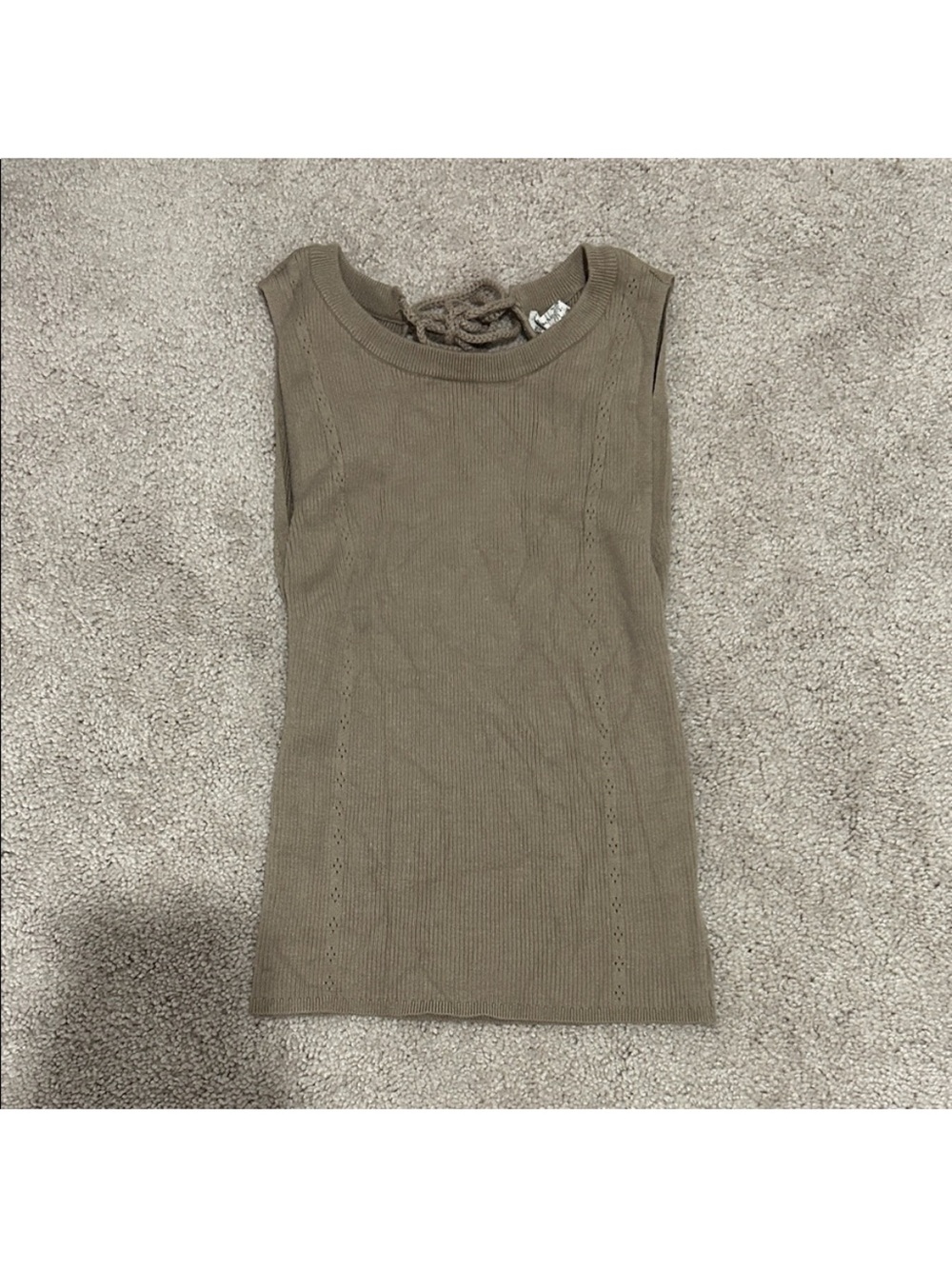 Free People Olive Knit Ribbed Tank
